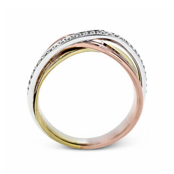 New Elegant Tricolor 925 Silver Ring - Picture 3 of 10